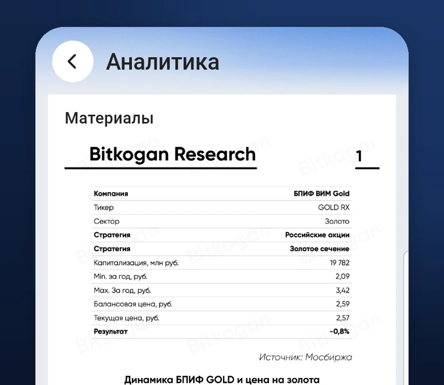 Аналитический разбор компании в приложении